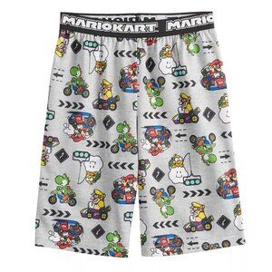 Nintendo Super Mario Boys Sleep Pajama Shorts Size Small 4/5 Mario Kart Wheels